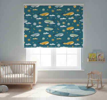 Zavjese za dječju sobu s modernim uzorkom kitova - TenStickers