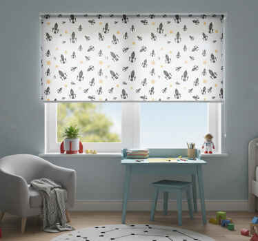 Store enrouleur pour chambre enfant fusées noires - TenStickers