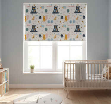 Rollo fenster kinderzimmer bunte eichhörnchen und teddys - TenStickers