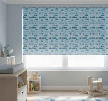 Estore de rolo infantil veículos urbanos azuis nórdicos - TenStickers