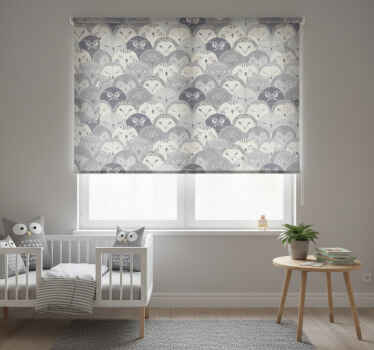 Rollo fenster kinderzimmer eule auf kletterpflanzen nordisch - TenStickers