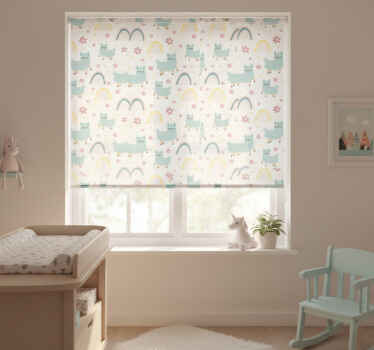 Kinderkamer rolgordijn grappige schapen eenhoorns patroon - TenStickers