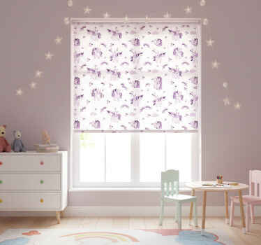 Store enrouleur pour chambre enfant licorne et lapin étoiles - TenStickers