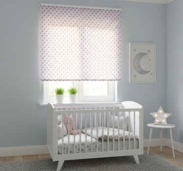 Children room roller blind gray stars pink background - TenStickers