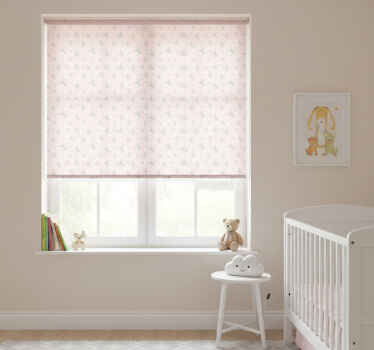 Tenda a rullo cameretta stelle bianche sfondo rosa - TenStickers