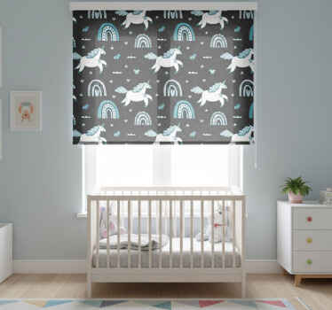 Zavjese za dječju sobu s uzorkom tamnih konja - TenStickers