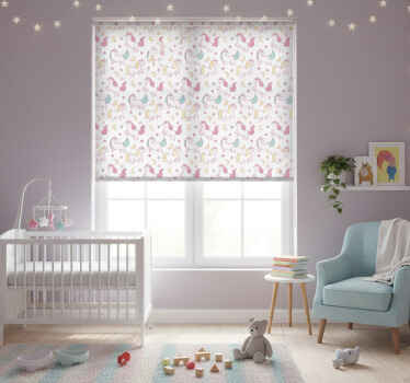 Zavjese za dječju sobu s uzorkom ručno crtanih jednoroga - TenStickers