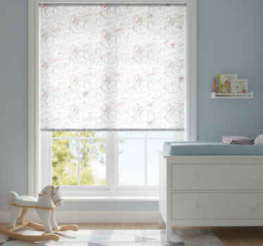 Estor enrollable infantil patrón de unicornios con hojas - TenVinilo