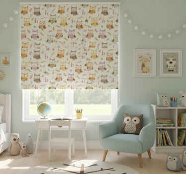 Rollo fenster kinderzimmer mit niedlichen eulenberufen - TenStickers