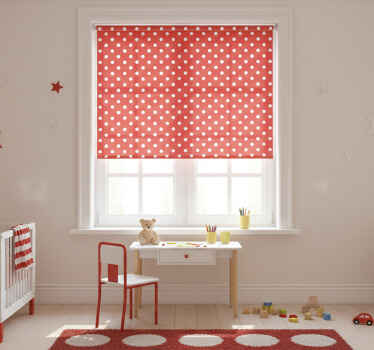 Kinderkamer rolgordijn witte retro stippen - TenStickers
