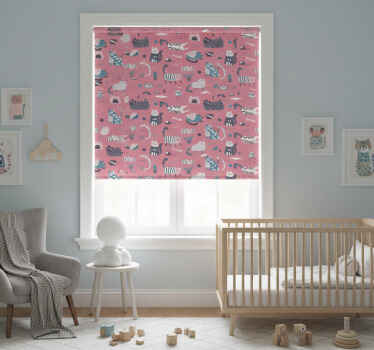 Rollo fenster kinderzimmer nordic kätzchen - TenStickers