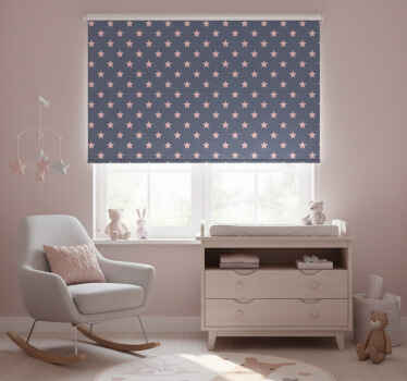 Rollo fenster kinderzimmer rosa und graue sterne - TenStickers