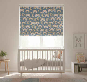 Rollo fenster kinderzimmer mit buntem regenbogen und blumen - TenStickers