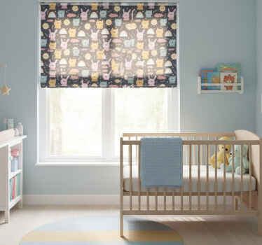 Rollo fenster kinderzimmer pastelltiere und regenbögen - TenStickers