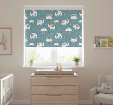 Rollo fenster kinderzimmer elefant im regen - TenStickers