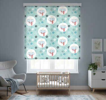 Rollo fenster kinderzimmer winter elefant könig - TenStickers