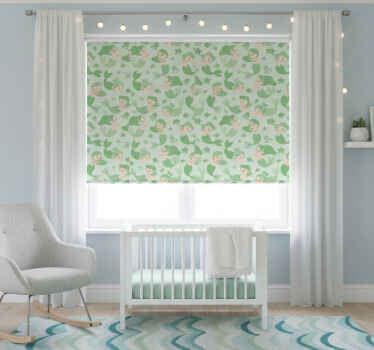 Rollo fenster kinderzimmer grüne lächelnde meerjungfrau - TenStickers