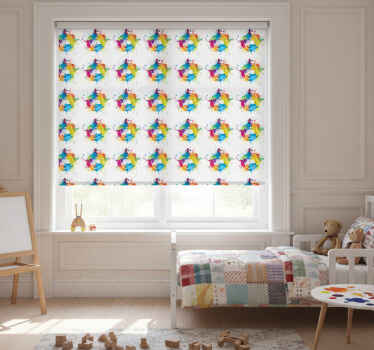 Rollo fenster kinderzimmer farbiger hintergrund - TenStickers
