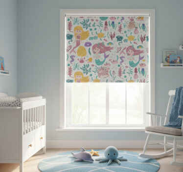 Rollo fenster kinderzimmer meerjungfrauen und krabben - TenStickers