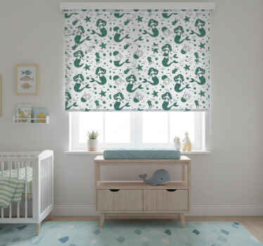 Rollo fenster kinderzimmer grüne meerjungfrauen - TenStickers