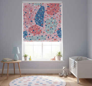 Rollo fenster kinderzimmer in pink terrazzo - TenStickers