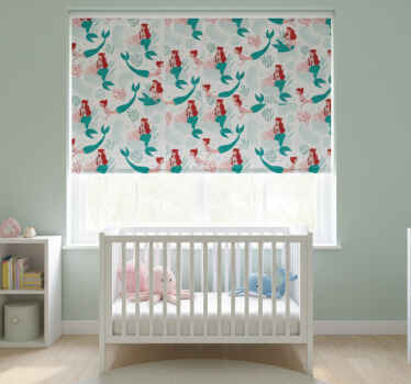 Zavjese za dječju sobu sirena s crvenom kosom i osmijehom - TenStickers