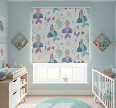 Zavjese za dječju sobu sirena na stijenama - TenStickers