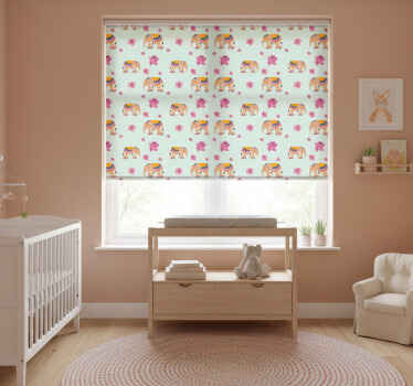 Zavjese za dječju sobu s indijskim breskvastim slonovima - TenStickers