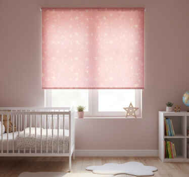 Tenda a rullo cameretta stelle rosa su fondo rosa scuro - TenStickers