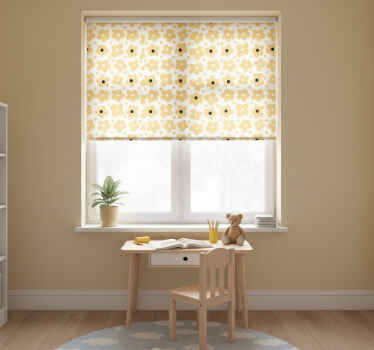 Store enrouleur pour chambre enfant motif fleurs jaunes - TenStickers