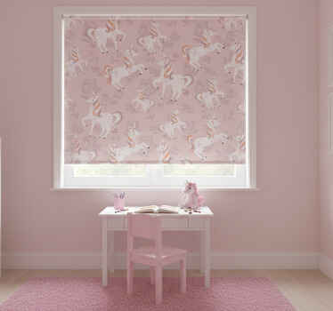Zavjese za dječju sobu s ružičastim jednorogom i cvijećem - TenStickers