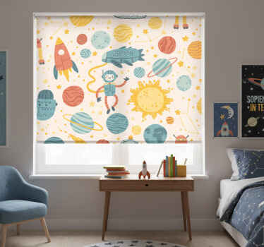 Rollo fenster kinderzimmer weltraum abenteuer szene - TenStickers