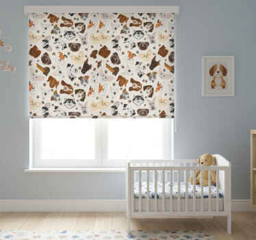 Rollo fenster kinderzimmer süßes welpen und hundemuster - TenStickers