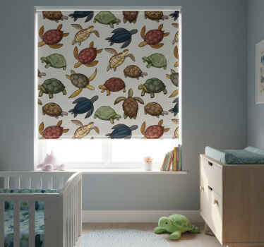Rollo fenster kinderzimmer mit verschiedenen schildkröten - TenStickers