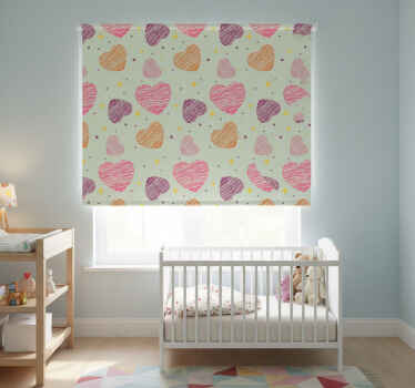 Zavjese za dječju sobu s ružičastim srcima - TenStickers