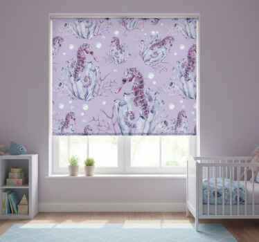 Rollo fenster kinderzimmer seepferdchen aquarell - TenStickers