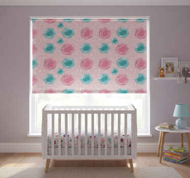 Rollo fenster kinderzimmer in geometrischen juwelenfarben - TenStickers