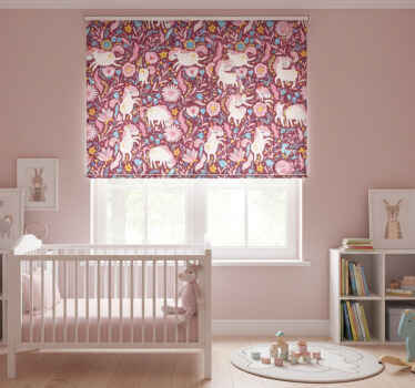 Rollo fenster kinderzimmer mit schönem einhornmuster - TenStickers