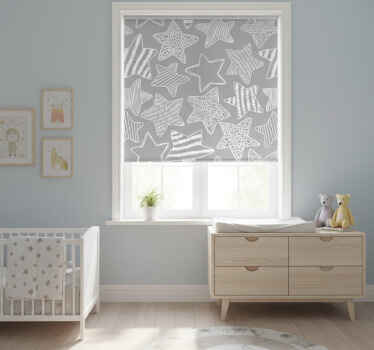 Rollo fenster kinderzimmer weißer stern - TenStickers