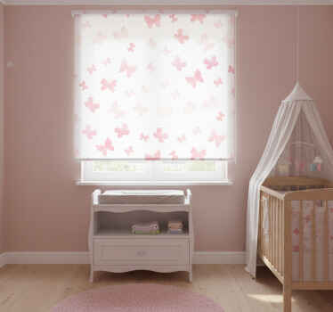 Cortina roller infantil mariposas rosas - TenVinilo