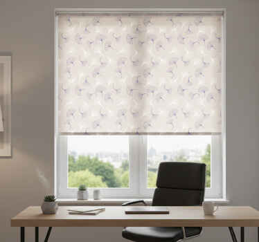 Store enrouleur bureaux feuilles de ginkgo crème - TenStickers