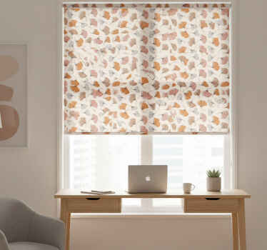 Cortina roller oficina hojas de ginkgo dibujadas - TenVinilo