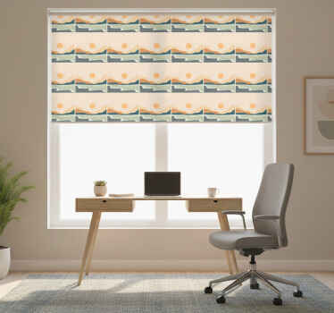 사무실 블라인드 추상적인 석양 산맥 - TenStickers