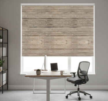 사무실 블라인드 회색 러스틱 수평 나무 판자 - TenStickers