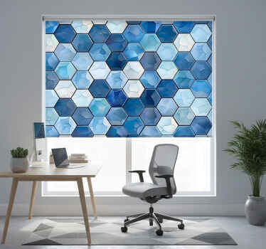 사무실 블라인드 블루 타일 효과 - TenStickers