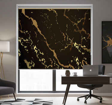 사무실 블라인드 대리석 텍스처 블랙 골드 - TenStickers