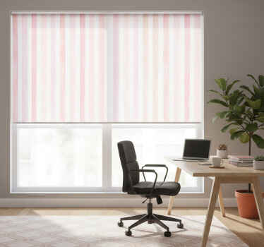 사무실 블라인드 핑크 수채화 수직 줄무늬 벽지 - TenStickers