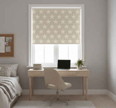Rollo fenster jugendzimmer beige sternenmuster - TenStickers