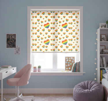 Rollo fenster jugendzimmer regenbogenherzen design - TenStickers