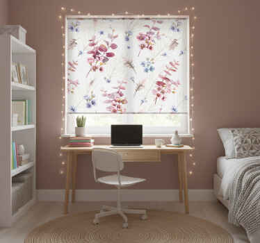 Cortina roller juvenil ilustración botánica - TenVinilo